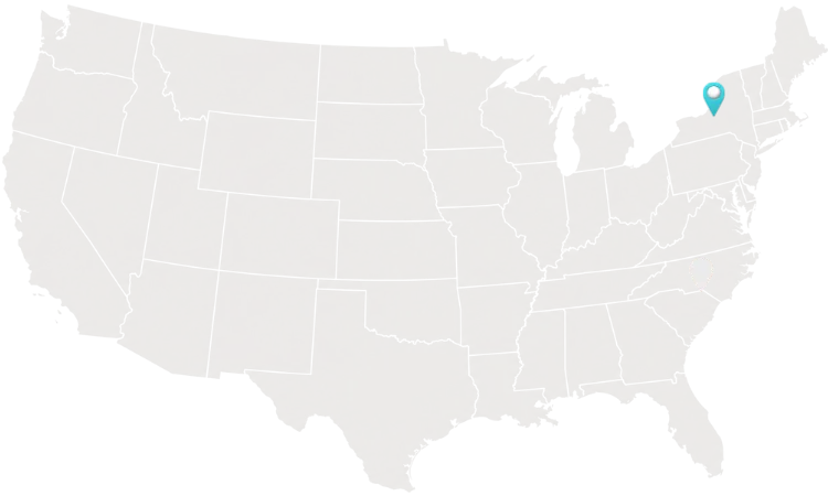 Map of cryo studio service areas in Central New York