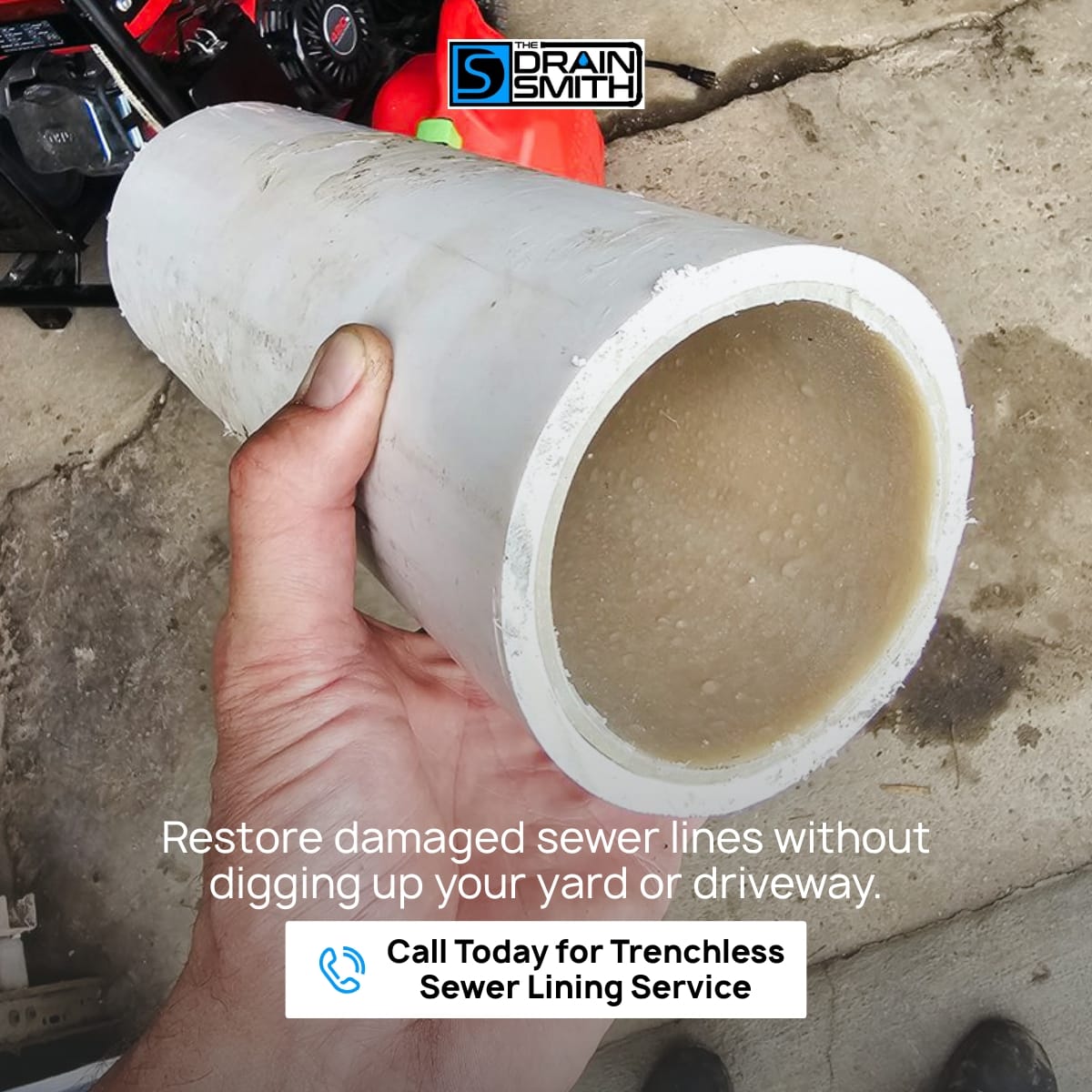 Trenchless sewer lining repair in Cincinnati for damaged underground pipes.