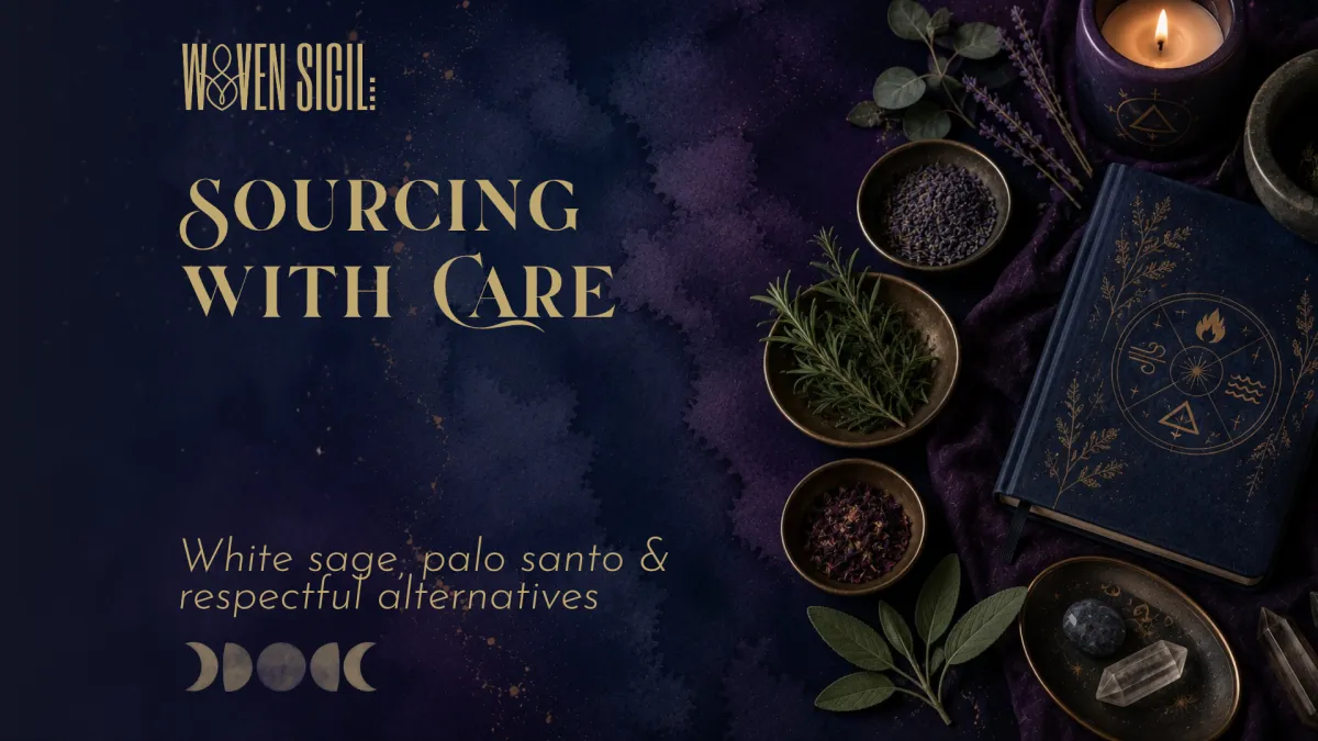 blog post header image for white sage vs palo santo article