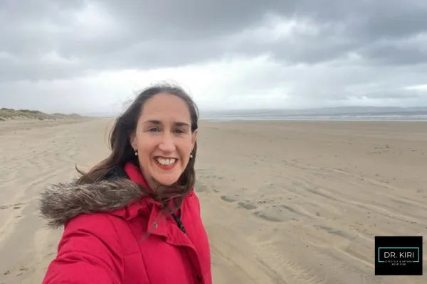 A happy woman enjoying the scenic place