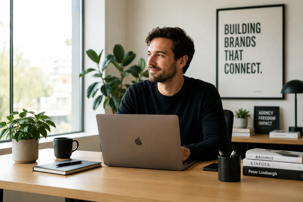 Modern workspace with fresh inspiration