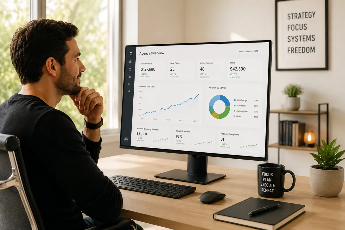 Focused workspace with data-driven insights