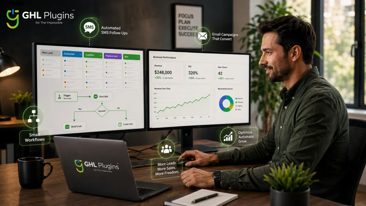 Agency owner reviewing profit calculations that compare the cost of a $1,500 GoHighLevel Virtual Assistant with increased revenue, productivity, and business growth.