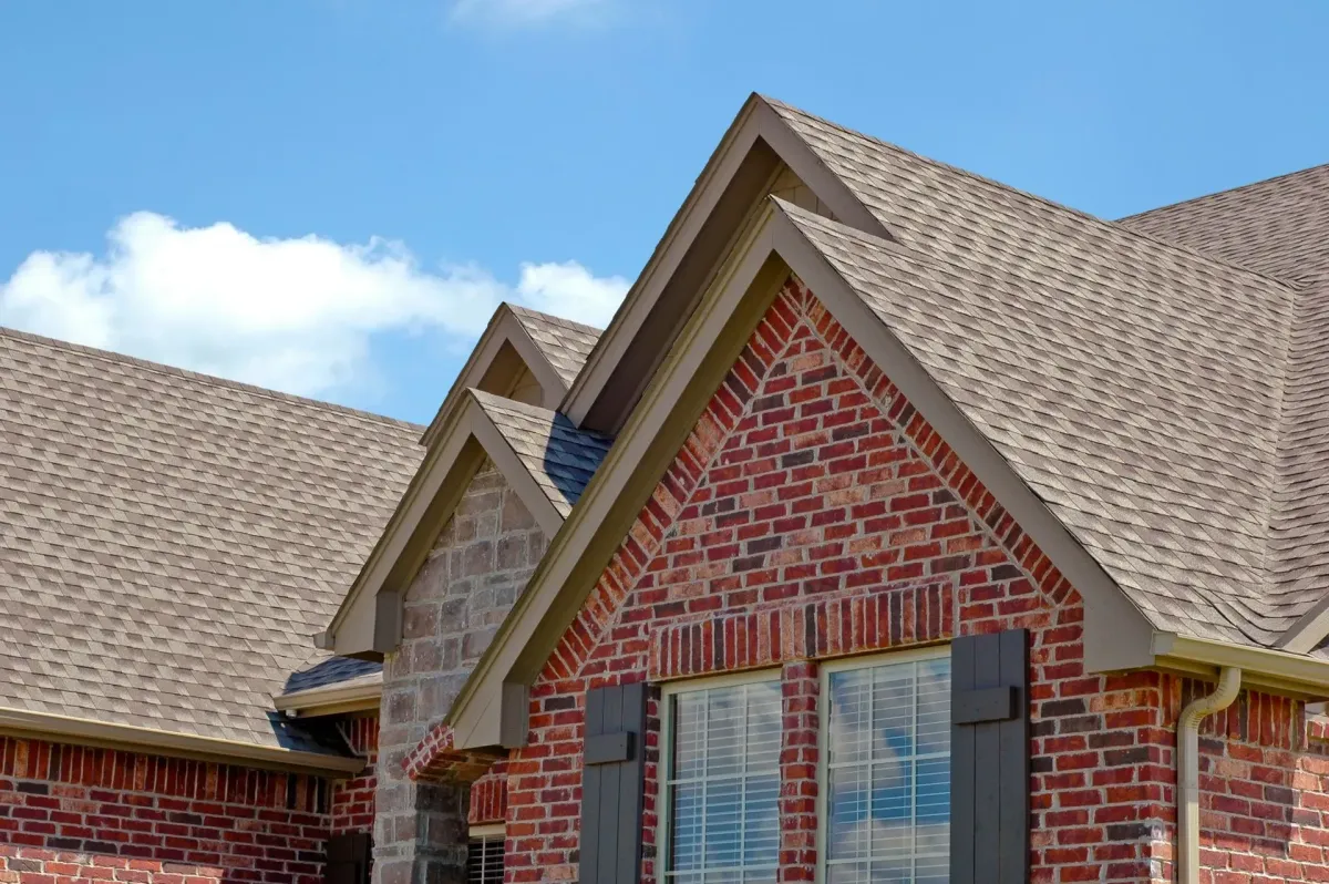 a roof with a few shingles