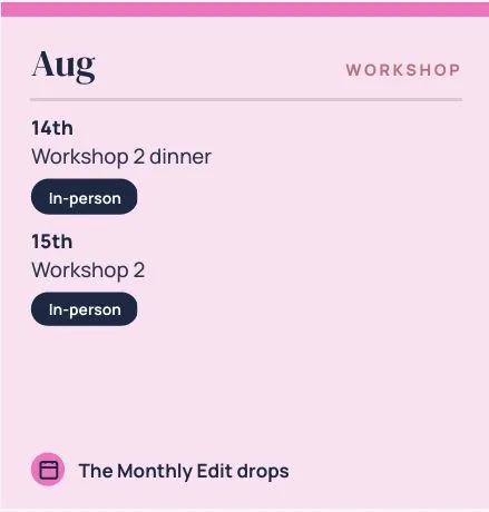 August schedule