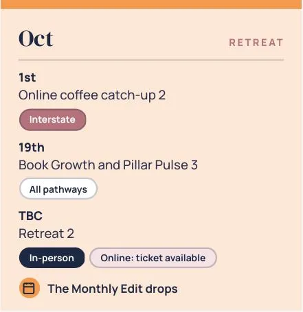 October schedule