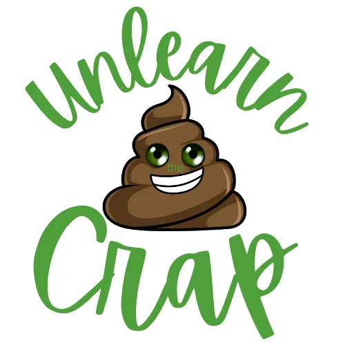 <img src="path/to/your/image.jpg" alt="Unlearn the Crap logo - emoji of poop with green eyes and a big smile">