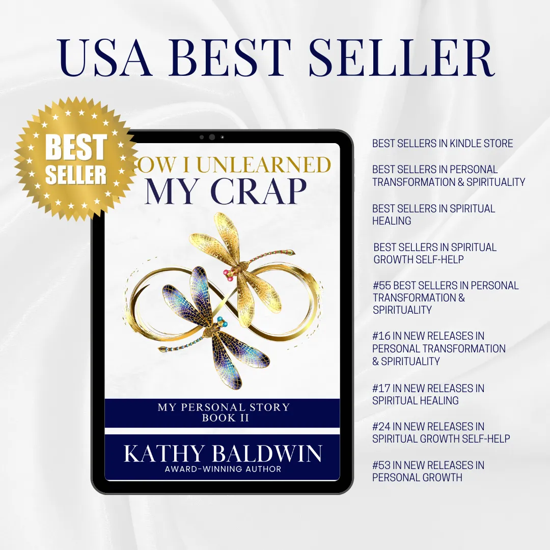 Amazon bestseller badge for Kathy Baldwin's How I Unlearned My Crap book
