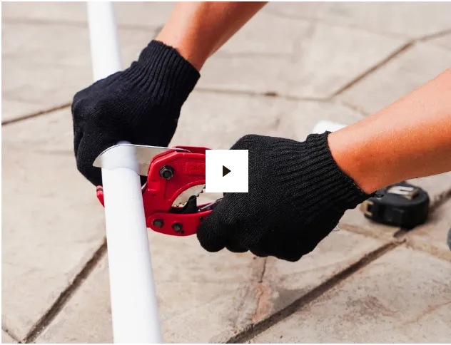 Precision PVC pipe installation.