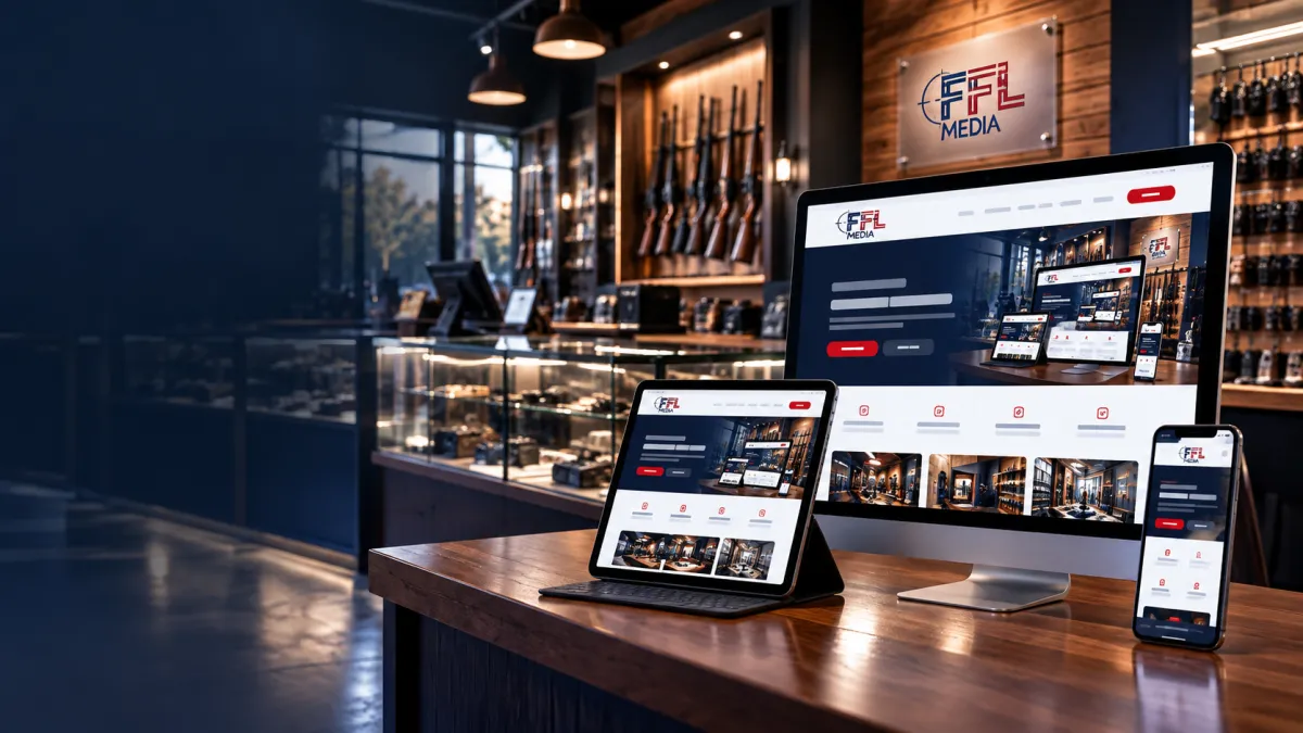 Multi-Device Mockup Showcase displaying a high-converting FFL website across iMac, iPad, and iPhone screens