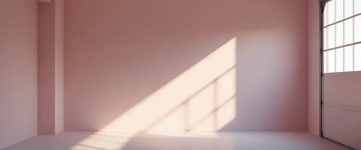 Empty interior room with sunlight through window on freshly painted wall.