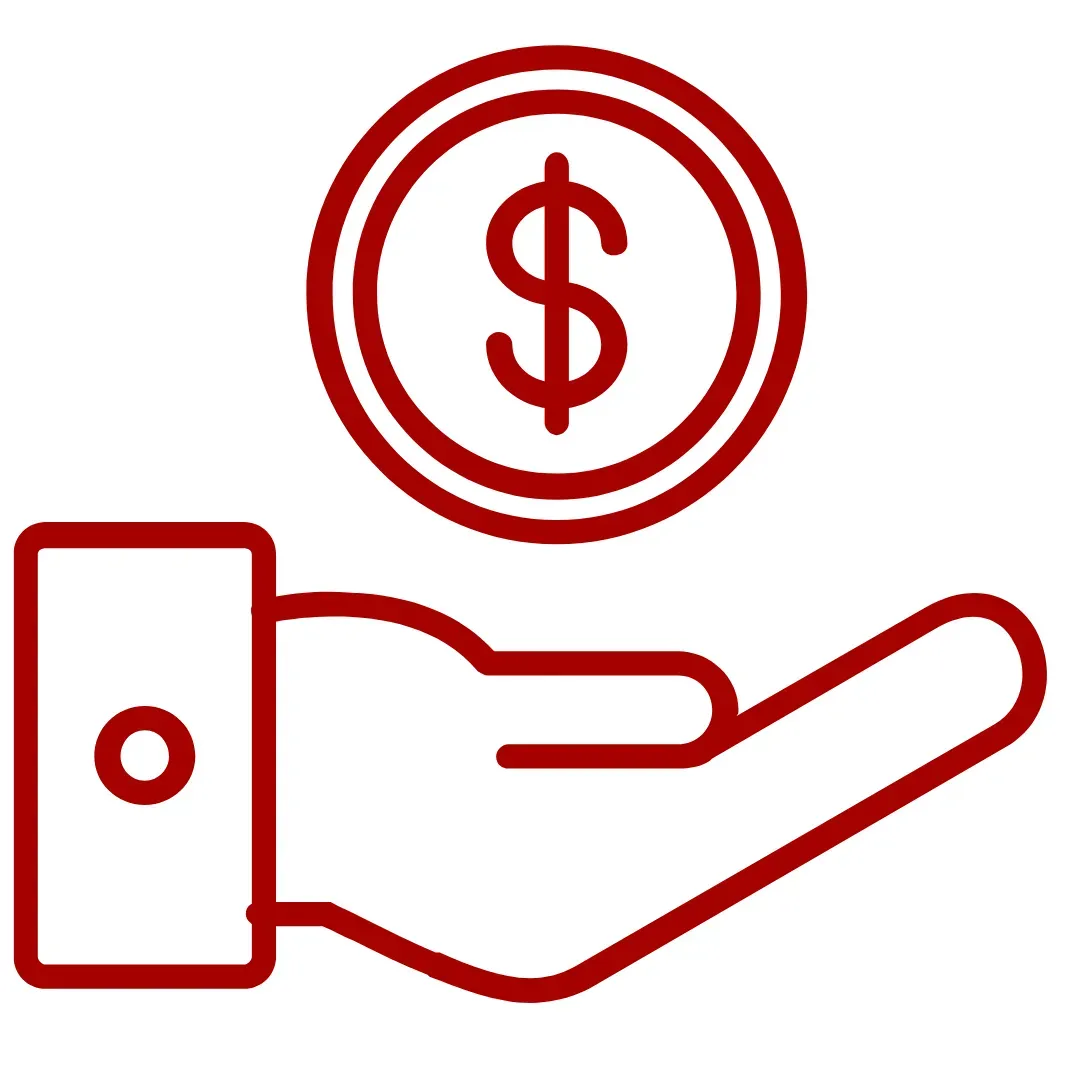 Hand gesture as if asking for something with a dollar symbol above