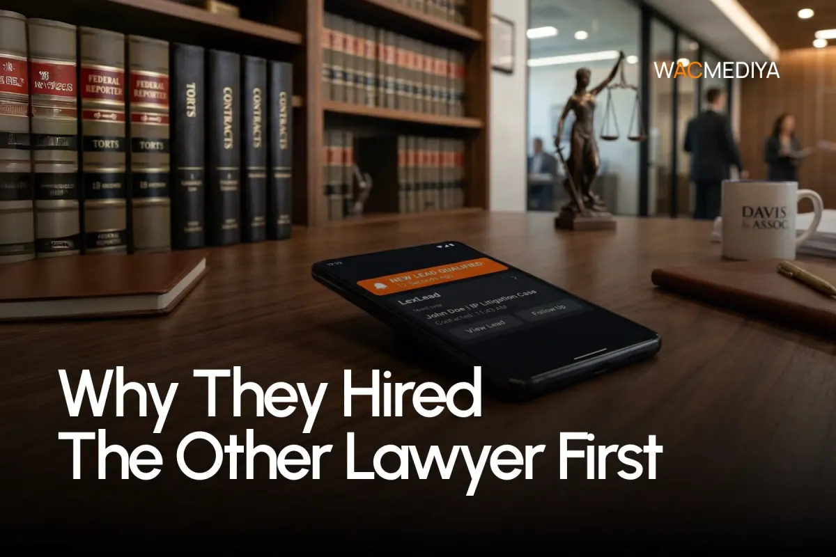 Personal injury law firm automated intake workflow showing sub-60-second first contact and CRM-based routing.