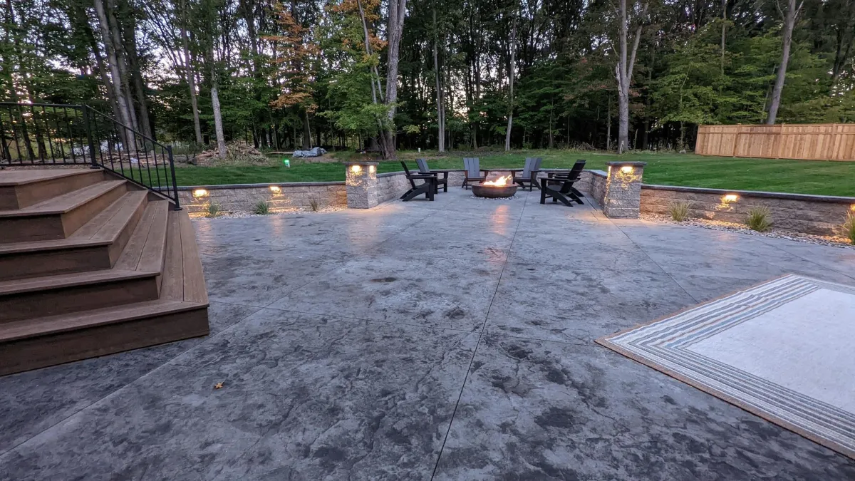 Backyard Patio with Built In Fire place in Blaine, MN