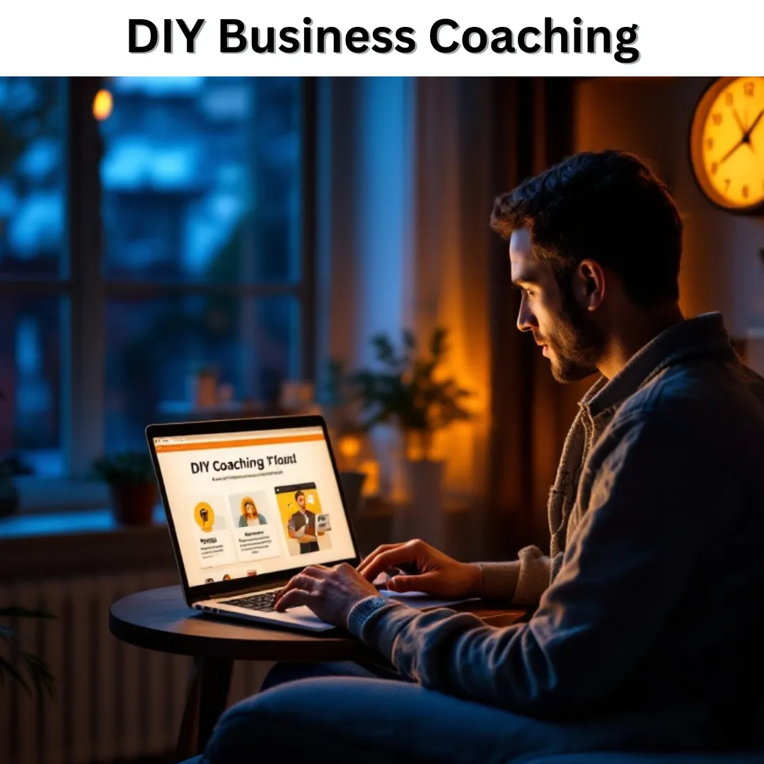 DIY Business Academy Business Coaching: "Visual of DIY Business Academy, providing self-paced business coaching resources and tools for entrepreneurs."