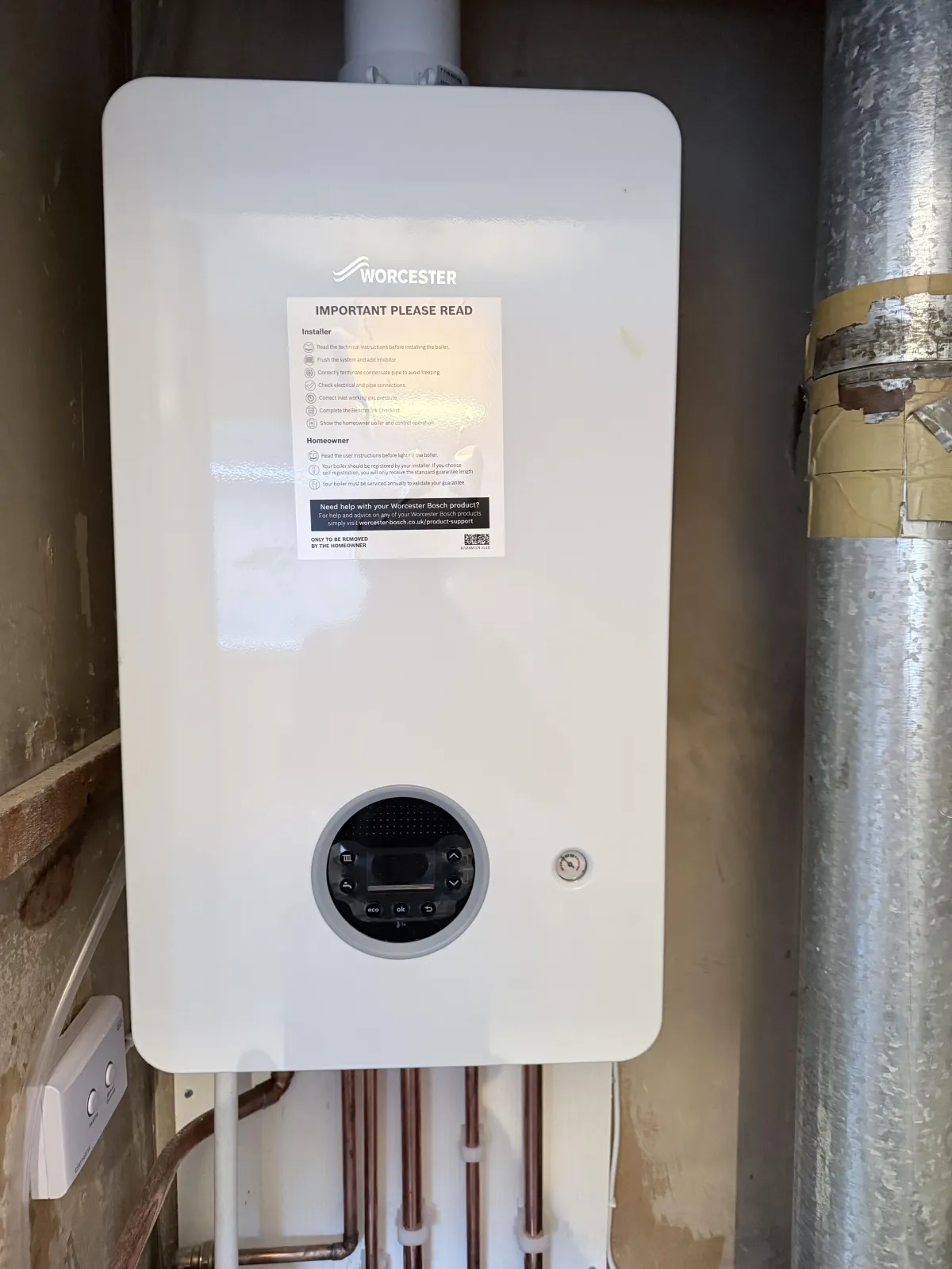 Completed boiler installation
