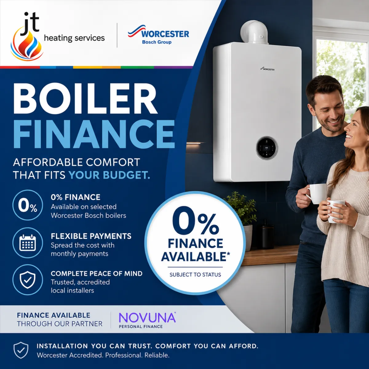 Gas engineer showing homeowner how the boiler works