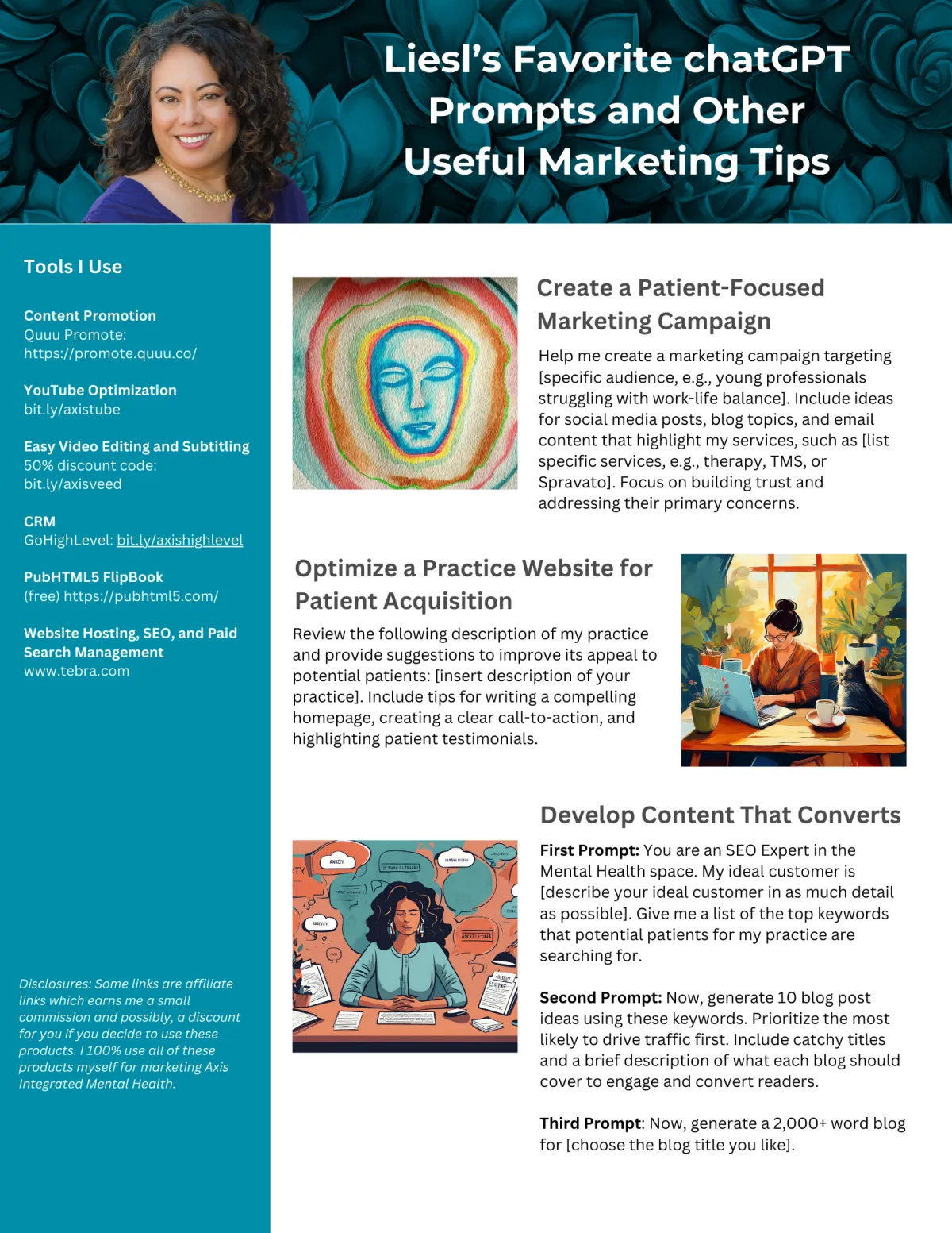 A worksheet written by Sandy Corigan called "Mastering Your Mindset and Leading with Love" is Featured