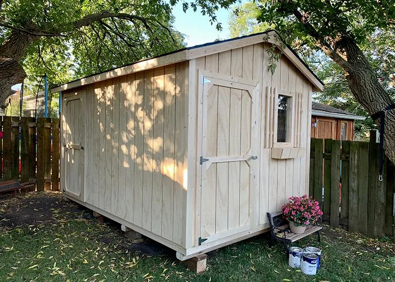 new wooden shed