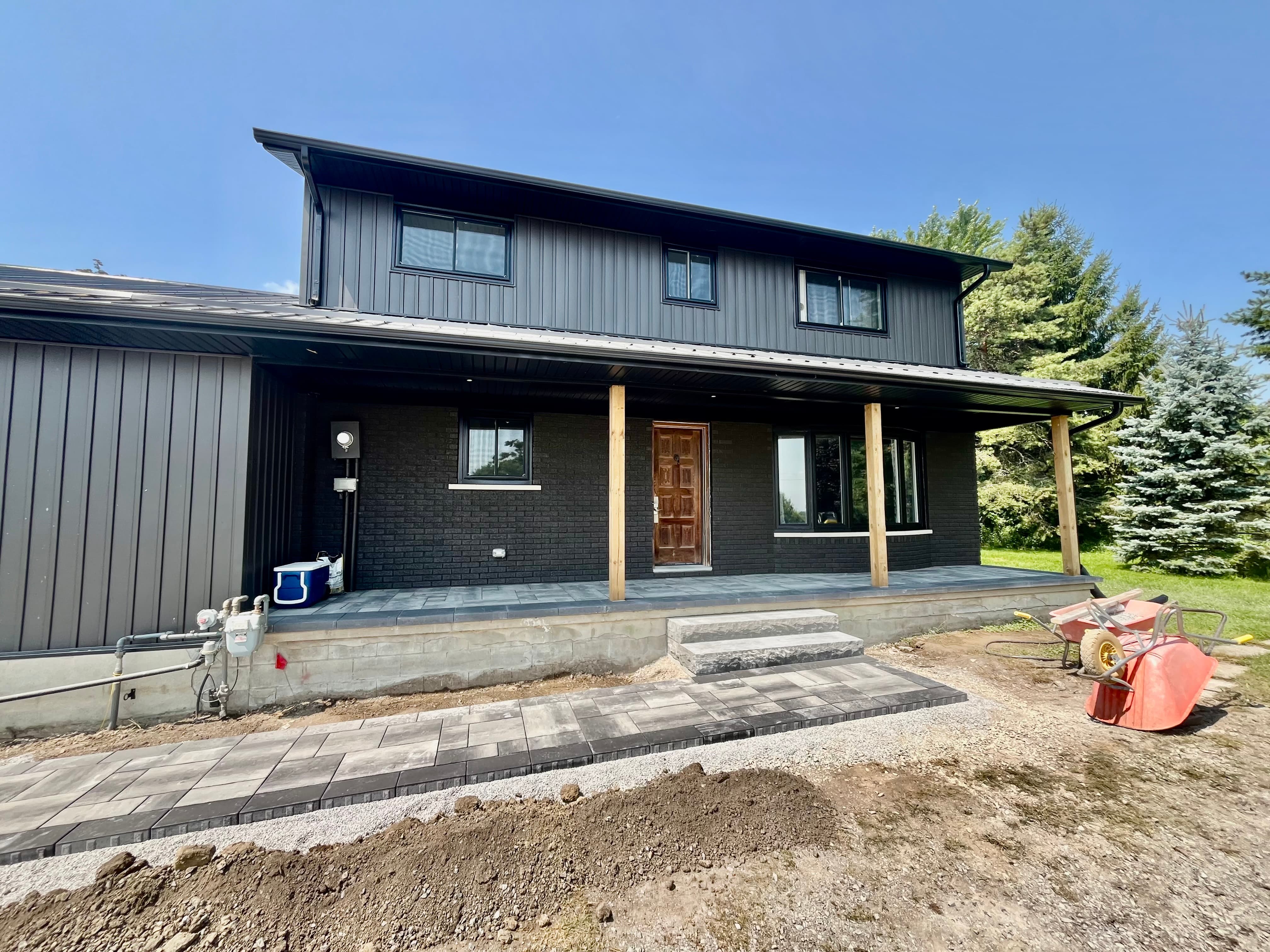 Professionally painted residential exterior and brick staining in Whitby