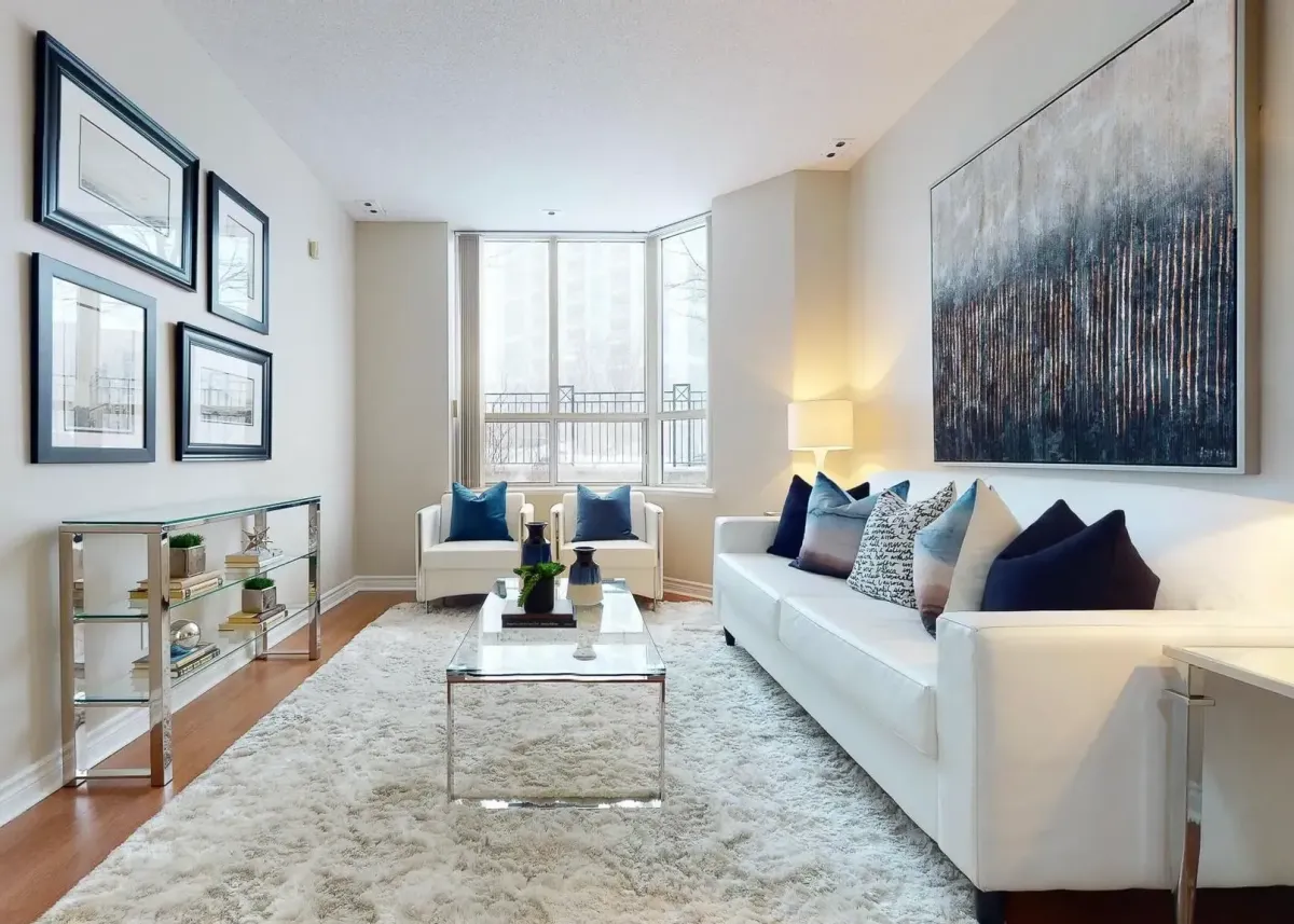 Bright Scarborough condo living room after professional interior painting
