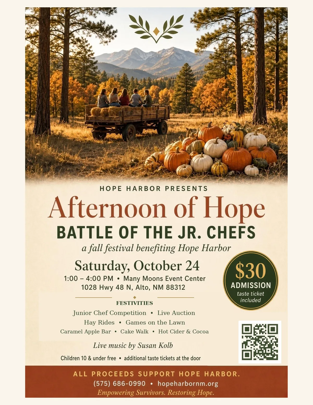 Battle of the Jr. Chefs will be between local culinary programs! The talented remarkable extraordinary Susan Kolb will be the music and there will be great silent auction items for bid. Tim Keithley will MC and our table will feature art by Deborah Wenzel and Bruce DeFoor! Come enjoy this Afternoon of Hope!