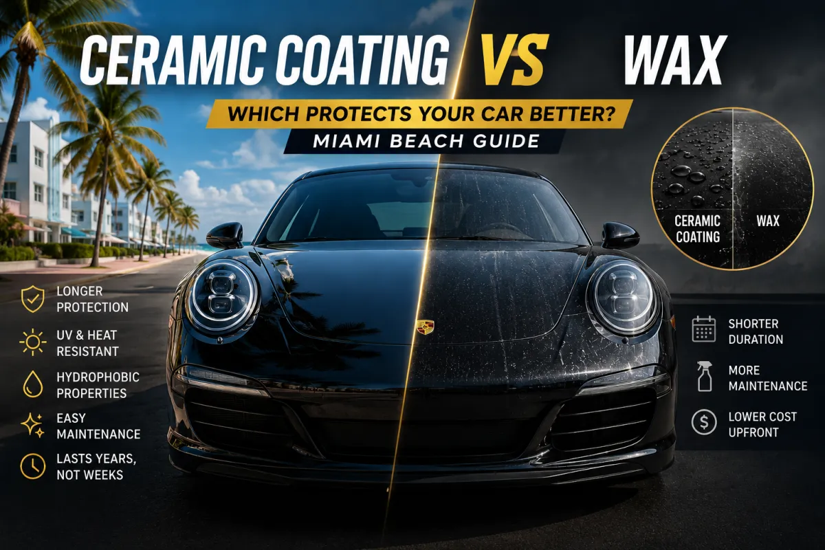 Ceramic Coating vs Wax in Miami Beach: Which Protects Your Car Better?