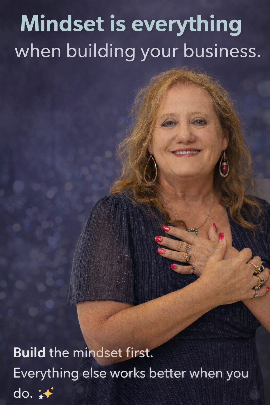 Smiling woman holding a microphone, connecting with the audience