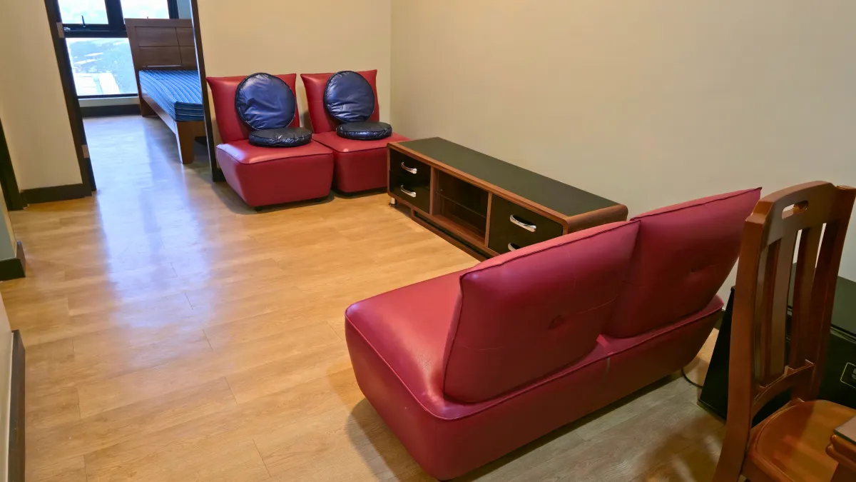 Fully furnished living area at Royal Palm Residences penthouse