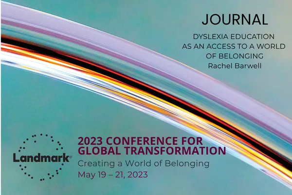 Cover of Rachel Barwell's Dyslexia Education as an Access to a World of Belonging journal article