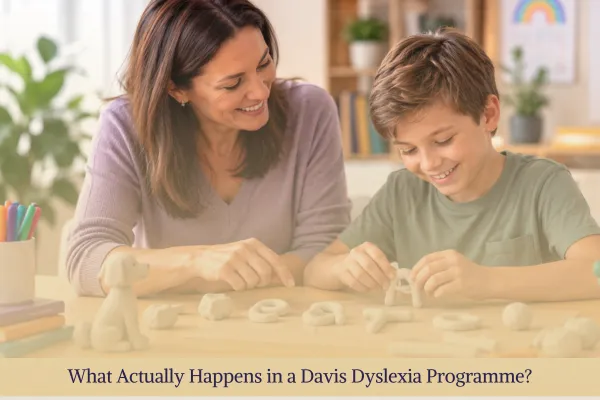 Davis Facilitator working one-to-one with a dyslexic learner using clay modelling