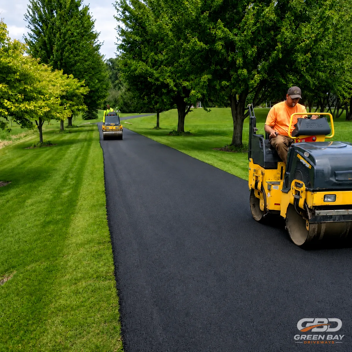 Asphalt driveway paving in Green Bay WI for residential home