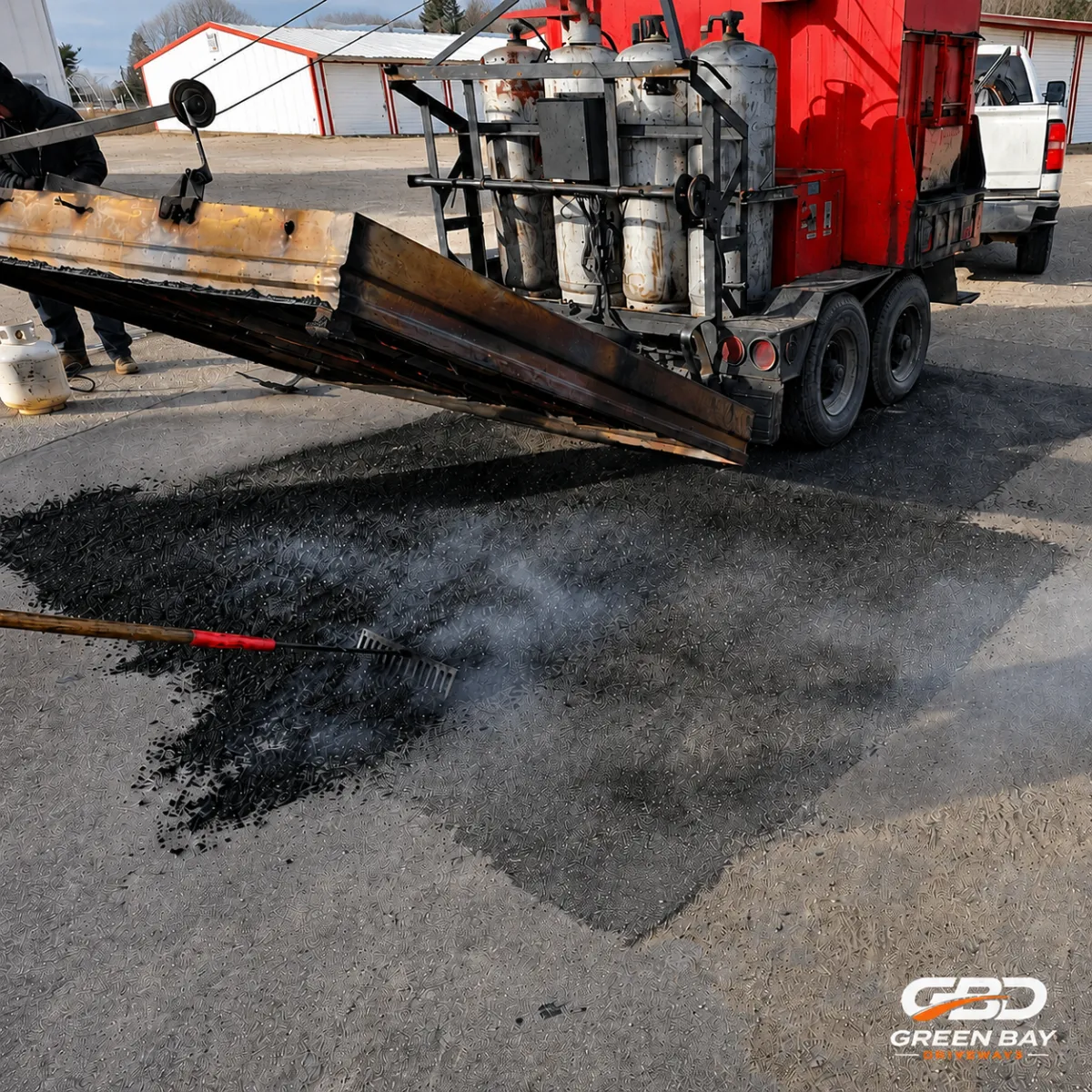 Driveway repair for cracks and surface damage in Green Bay Wisconsin