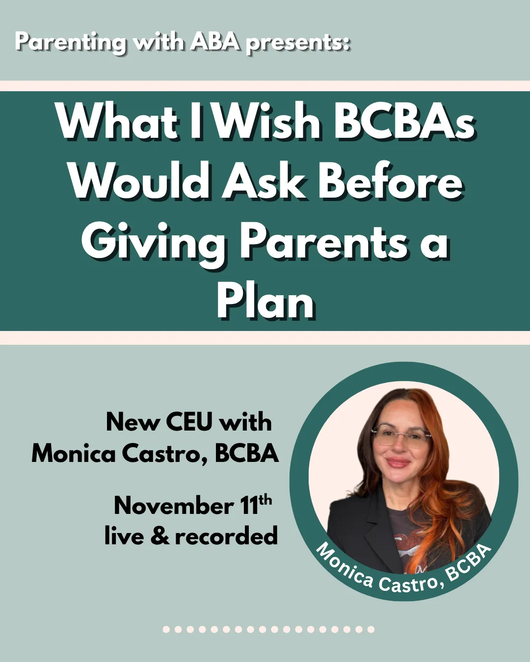 Live BCBA CEU event on executive functioning and parent training strategies