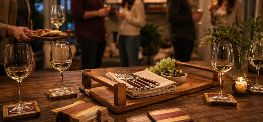 How to Use and Display Coasters, Trays & Party Plates at Your Next Gathering
