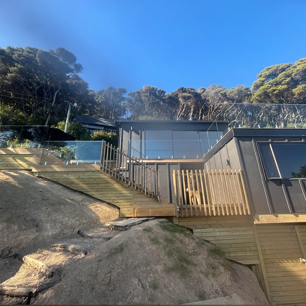 Outdoor living area and timber deck