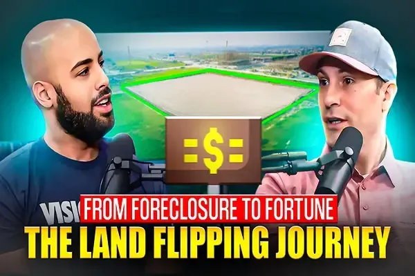 Podcast episode featuring Travis King discussing his journey from foreclosure to building wealth through land flipping and land investing