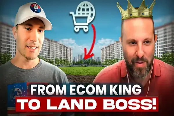 Podcast episode featuring Travis King and Michael Jackness discussing entrepreneurship, ecommerce success, and transitioning into land investing