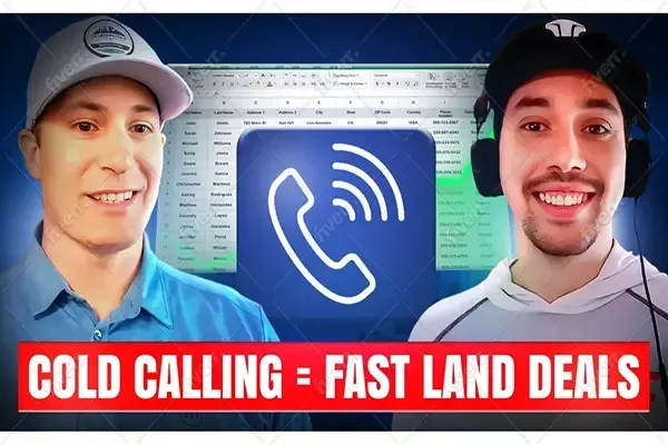 Podcast episode featuring Travis King and Joe Roberts discussing cold calling strategies, lead generation, and finding land deals faster