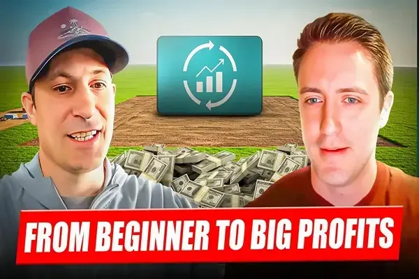 Podcast episode featuring Travis King and Jon Newth discussing beginner land investing success, scaling profits, and growing a land flipping business