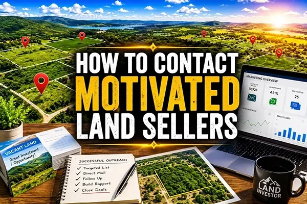 Guide to contacting motivated land sellers using targeted outreach, direct mail campaigns, follow-up strategies, and land investment marketing tools to close more deals.