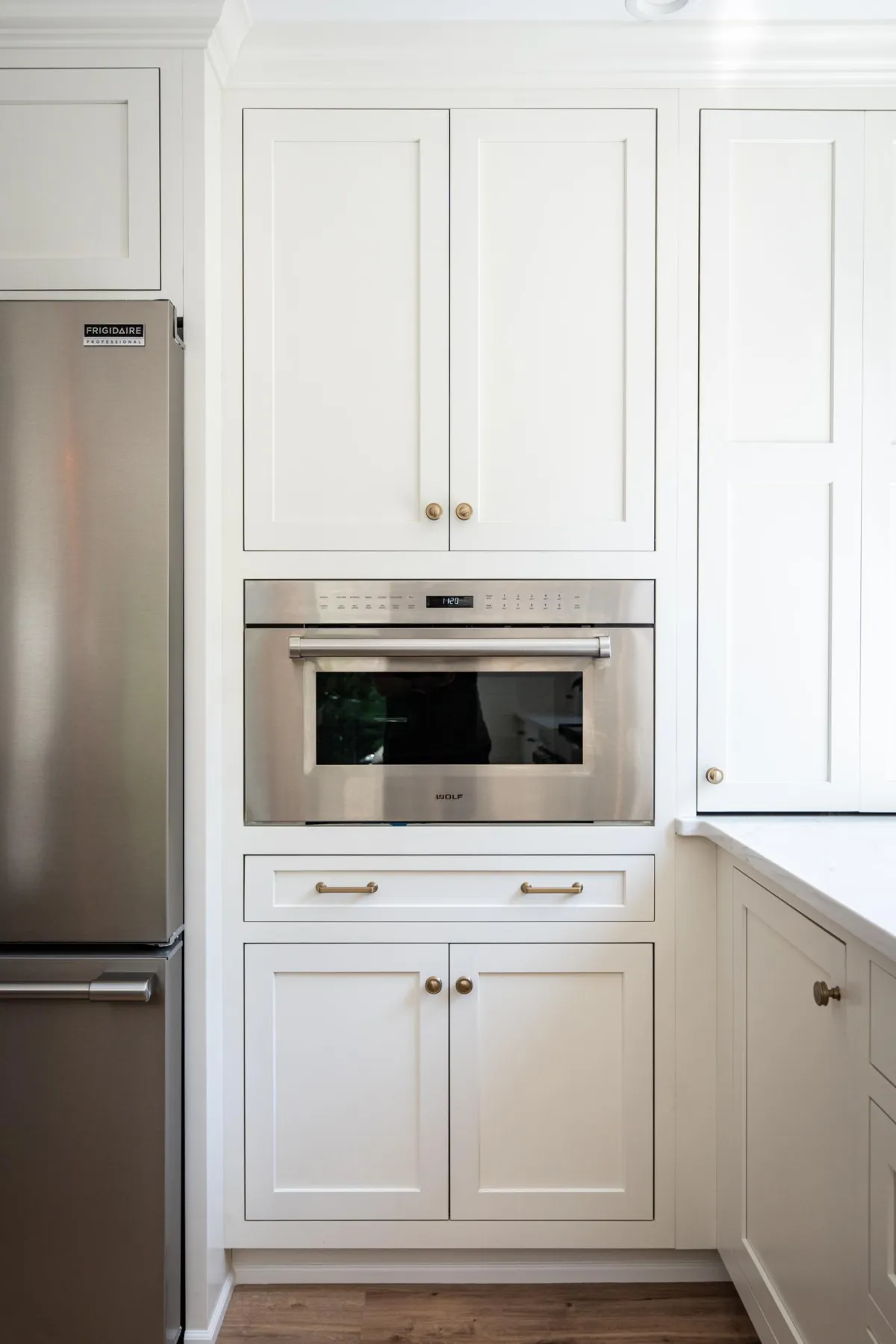 Custom kitchen with built in stove