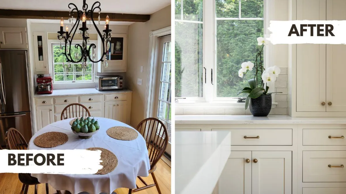 Before and after a kitchen renovation in Topsfield, MA