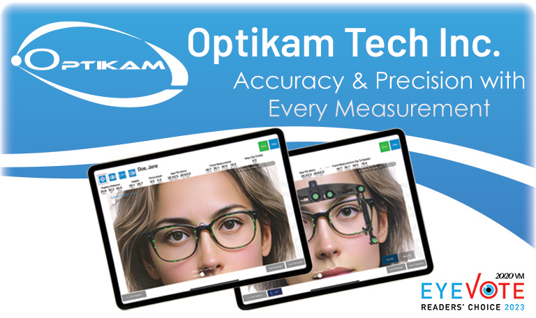 Optikam Tech Inc graphic showing digital eyewear measurement screens