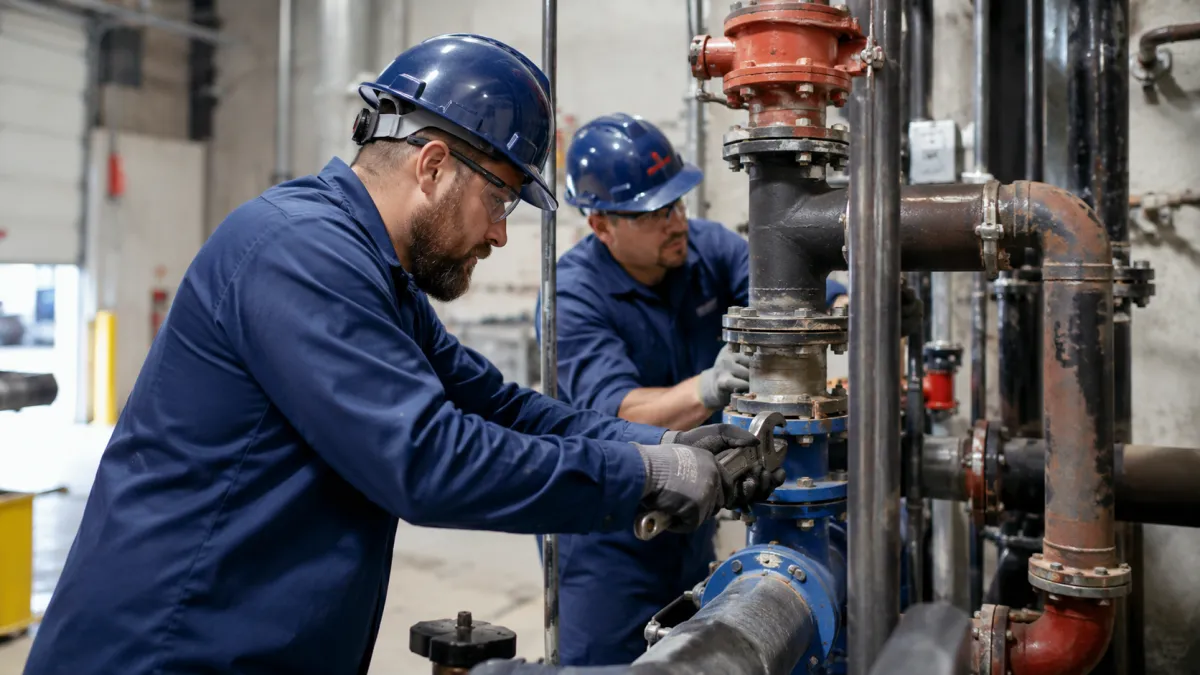 Commercial plumbing installation