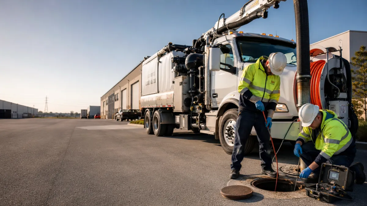 Water main repair crew