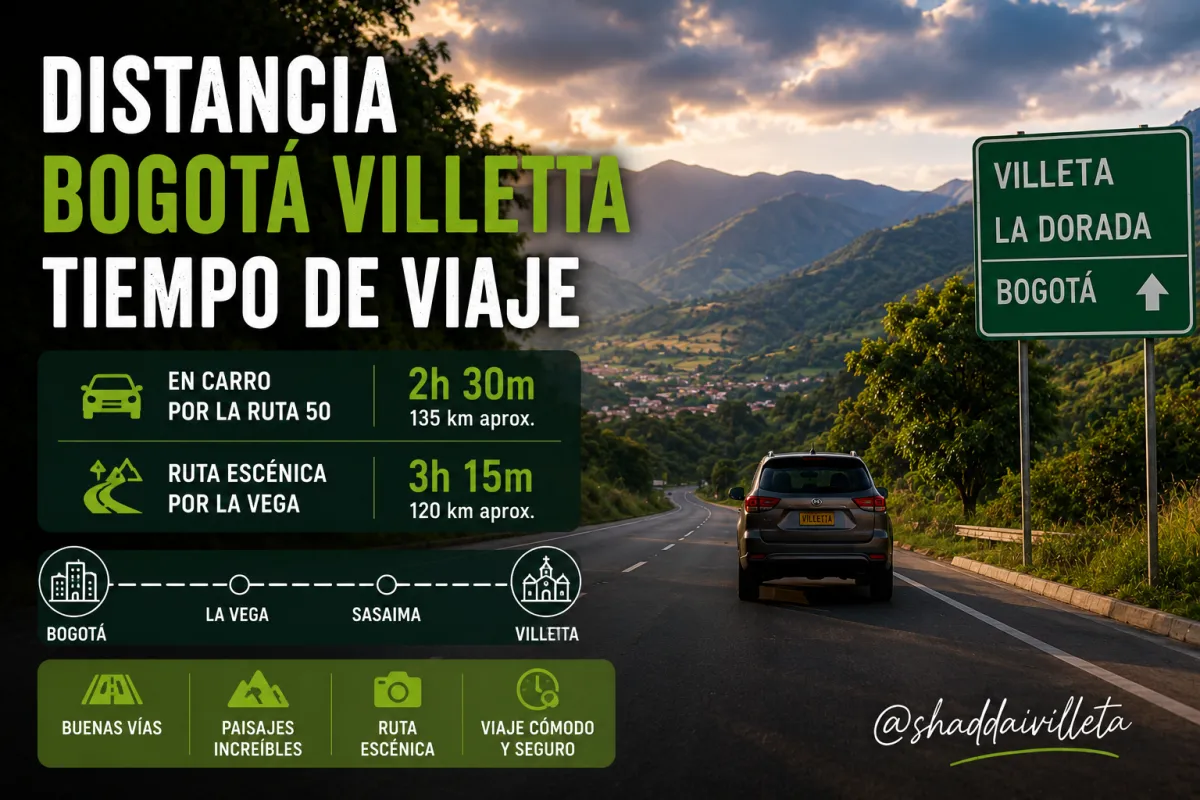 Distancia Bogotá a Villeta y tiempo de viaje: 91 km, 2 peajes y el cambio climático más dramático disponible a 2 horas de una capital latinoamericana