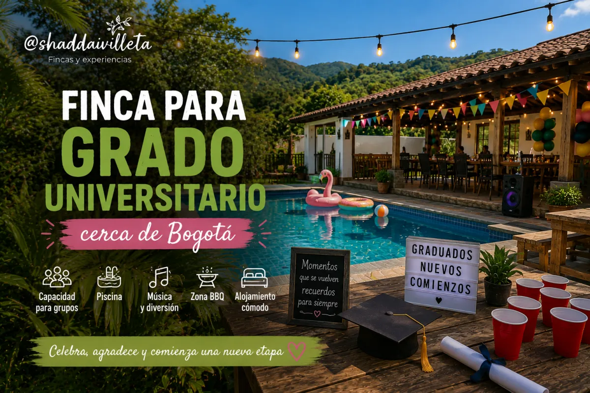 Finca para grado universitario cerca de Bogotá: la celebración que honra al graduado Y a los padres que lo hicieron posible — en el mismo plan