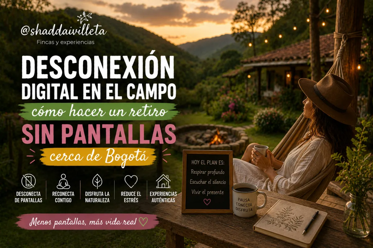 Desconexión digital en el campo cómo hacer un retiro sin pantallas cerca de Bogotá