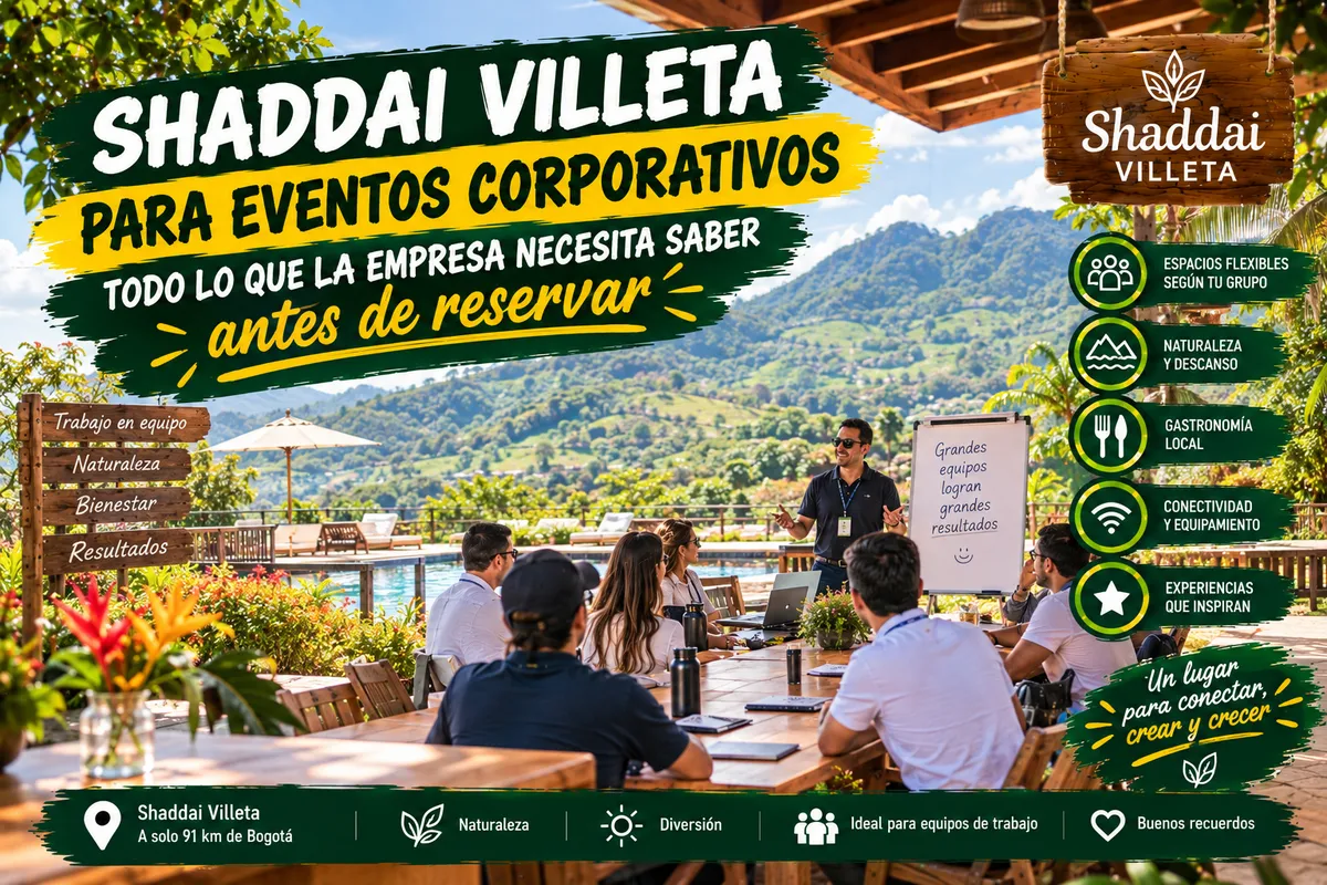 Shaddai Villeta para eventos corporativos: qué incluye, capacidad y cómo reservar | Shaddai Villeta